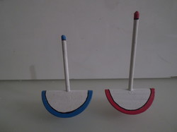 Játék - Fa - 2 db - sütiszelet gyertyával - 7,5 x 4 x 2,5 cm - 6,5 x 4 x 2,5 cm - hibátlan