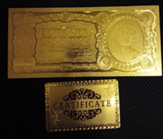 24 kt arany egy millió korona bankjegy certifikációval