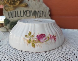 Porcelain bowl with flowers with a beautiful pattern can also be hung on the wall as a collector's piece of rustic decoration