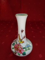 Keleti porcelán, mini váza, madár mintával. Magassága 11 cm. Vanneki!
