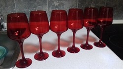 Piros színű borospohár készlet.2. vörösboros poharak