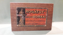 Rogátsy's toilette Borax piperés fa doboz, reklám termék