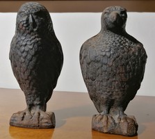 Régi öntött vas madár szobor párban (Ér-578)