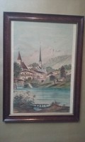 "Kisváros az Alpokban" - akvarell