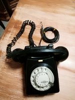 Tárcsás telefon fekete,retro