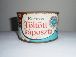 Retro GLOBUS konzerv doboz konzervdoboz - Kapros töltött káposzta - Budapesti Konzervgyár - 1970-es