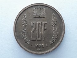 Luxemburg 20 Frank 1980 - Luxemburgi 20 francs külföldi pénzérme eladó