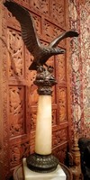 19. Century bronze eagle on an alabaster column