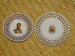 Openwork porcelain bowls with motifs by Franz Joseph and Charles IV