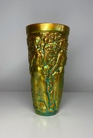 Zsolnay eozin mázas váza, hbátlan, 16 cm
