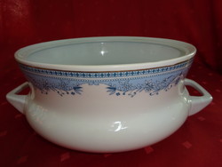Hollóháza porcelain soup bowl with blue pattern, diameter 22 cm. He has! Jokai.