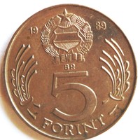 5 Ft.-os 1  db  1989 -ben  kiadott érme Kossuth  képpel eladó