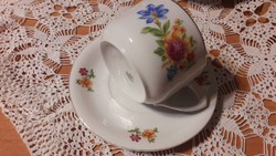 Gyönyörű virágmintás, teás csésze, tányérjával