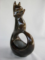 Art deco figurális kerámia róka váza