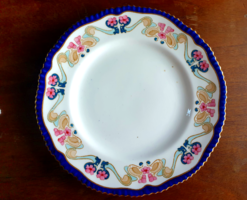 Antik angol fajansz kínáló tányér - Bisto, 1890-1936