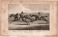 Prospero győzelme, rézmetszet 1805, metszet, eredeti, 9 x 14, állat, ló, lóverseny, versenyló, 1804