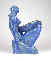 1D022 Művészi art deco kerámia ülő akt figura 18.5 cm