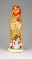 1D042 Régi Iparművész KSZ kerámia figura kislány foxival