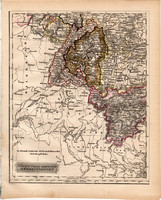 Délnyugati Német nemzetállamok térkép 1840 (2), német nyelvű, atlasz, eredeti, Pesth, 23x29 cm, régi