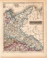 Északkeleti Német nemzetállamok térkép 1840 (2), német ny., atlasz, eredeti, Pesth, 23 x 29 cm, régi