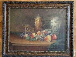 Beautiful oil painting. - In a rosewood frame, external size: 70x55 cm.