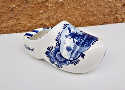 Holland Delft kézzel festett porcelán papucs hamus hamutál