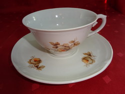 Drasche porcelán, antik teáscsészék 2 db  3 db alátéttel  eladó Barna mintával. Vanneki! Jókai