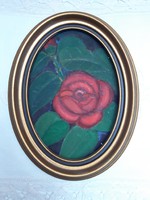 Rózsa portré ovális keretben üveg nélkül
