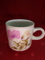 Kínai porcelán, rózsaszín virágos bögre (két darab), magassága 8 cm. Vanneki!
