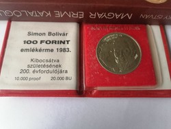 Simon Bolivár 100 Forint 1983 Banki csomagolásban.