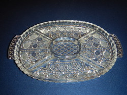 Oval crystal serving bowl