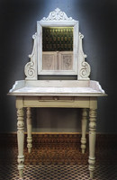 1 fiókos antik shabby chic vintage Provence barokk tükrös asztal