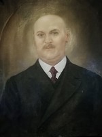 Antik férfi olaj vászon portré festmény 55cm X 67 cm