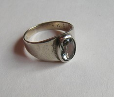 Különleges, zöld ametiszt köves ezüst gyűrű