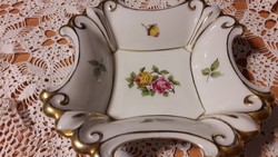 Ilmenau német porcelán tálka/kínáló, virágmintás dekorral