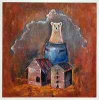 FERENCZY ZSOLT - FÜRDŐZÉS / 100x100cm.