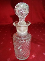 Antique twisted glass jar with stopper, height 16 cm. He has! Jókai.