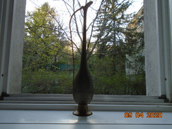 Kézzel készült karcsú magas Keleti tömör réz dísz kancsó váza 37 cm