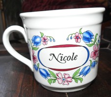 Nicole - floral print mug with inscription