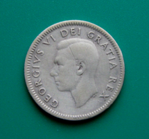  Kanada  - Ezüst 10 cent, 1952 -  "bluenose" halász- és versenyhajó -  VI.György