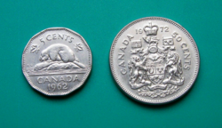 Kanada - 2 db-os Lot - 5 cent,1962 &  50 cent,1972  - II. Erzsébet királynő