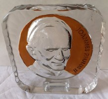 II. János Pál pápa üveg táblakép