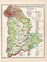 Bács - Bodrog, Csongrád, Pest - Pilis - Solt - Kiskun vármegye térkép 1935, megye, Révai lexikon