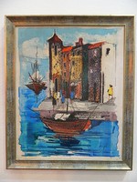 Mediterrán hangulatú retro festmény ( 1975)