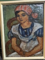 Czóbel Béla -  Piros kendős lány, 1934