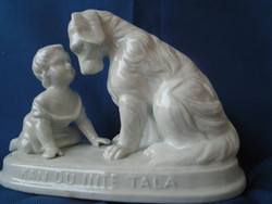 Snow White actress with a porcelain lady dog, a really beautiful antique work