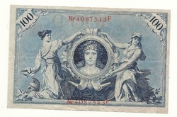 100 márka német birodalom Deutsche Reich Berlin 1908 papírpénz bankjegy 1 forintról KIÁRUSÍTÁS kék