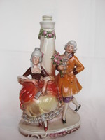 German porcelain baroque pair of figural lamps