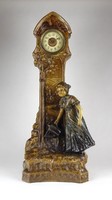 1B414 Hatalmas antik osztrák Johann Maresch - Aug Otto terrakotta szobor óra 54.5 cm