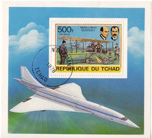 Csád légiposta bélyeg blokk1978